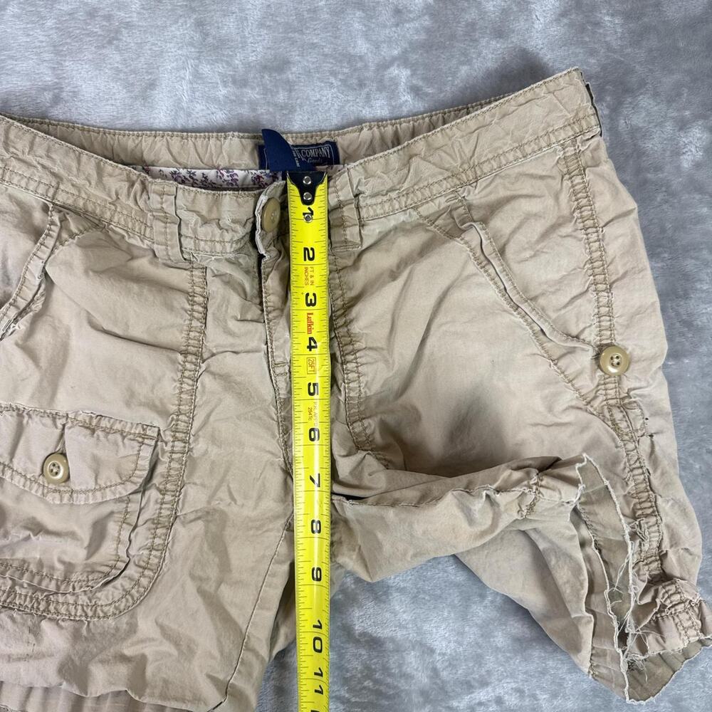 Polo Jeans Co. vintage Women's Tan Cotton Cargo Shorts Distressed size 4 b15 - Picture 6 of 8